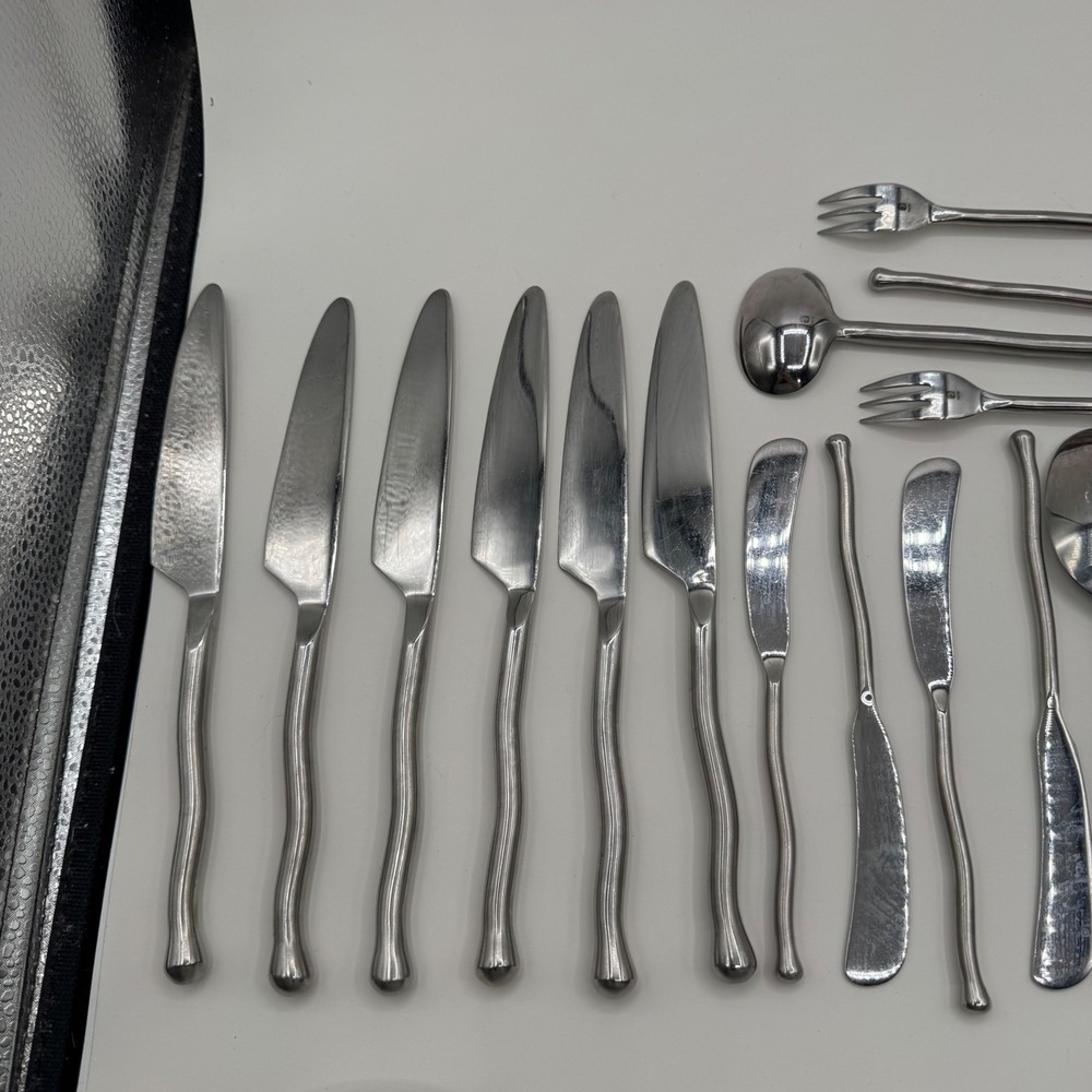 Gourmet Settings Treble Clef 18/10 Stainless Flatware Set 25 Piece Hand Forged - Picture 9 of 13